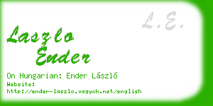 laszlo ender business card